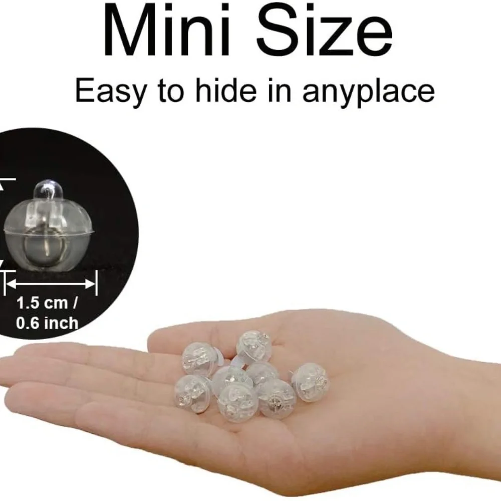 LED balloon lights warm white 100 pack round